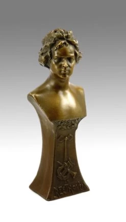 Ludwig Van Beethoven Bronze Bust Signed