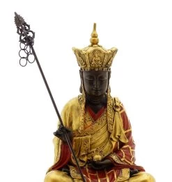 Buddha Bronze Figure Hand-painted, Signed Milo