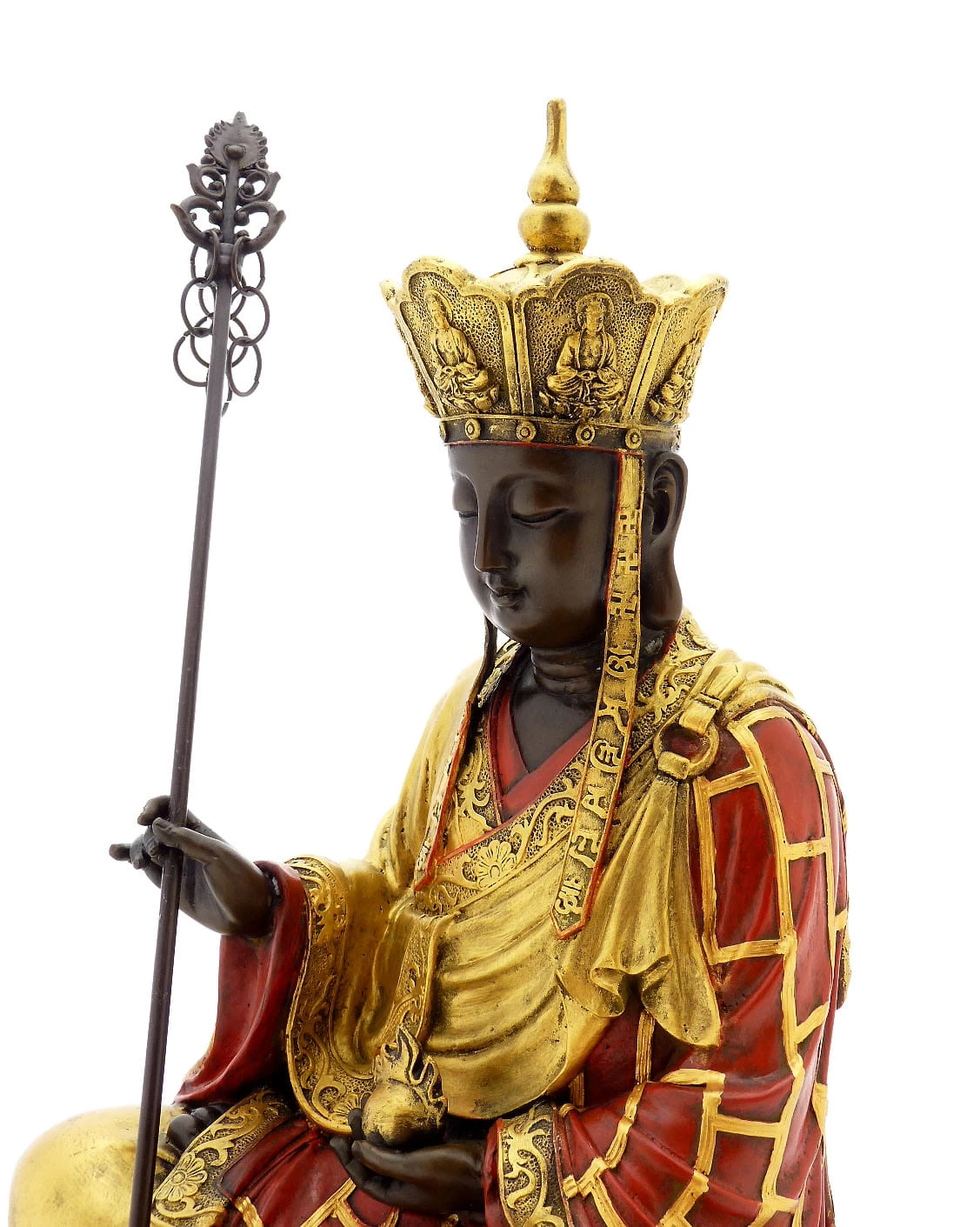 Buddha Bronze Figure Hand-painted, Signed Milo 6 Buddha Bronze Figure Hand-painted, Signed Milo - Image 6