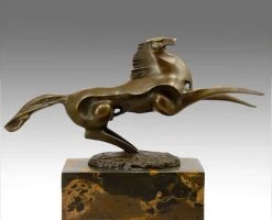 Bronze Sculpture - Dynamic Stallion - Signed Milo
