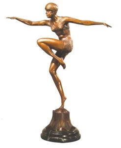 Art Deco Bronze Dancer - Con Brio - Signed F. Preiss