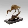 Animal Sculpture Bird - Heron Bronze On A Branch - Signed Milo