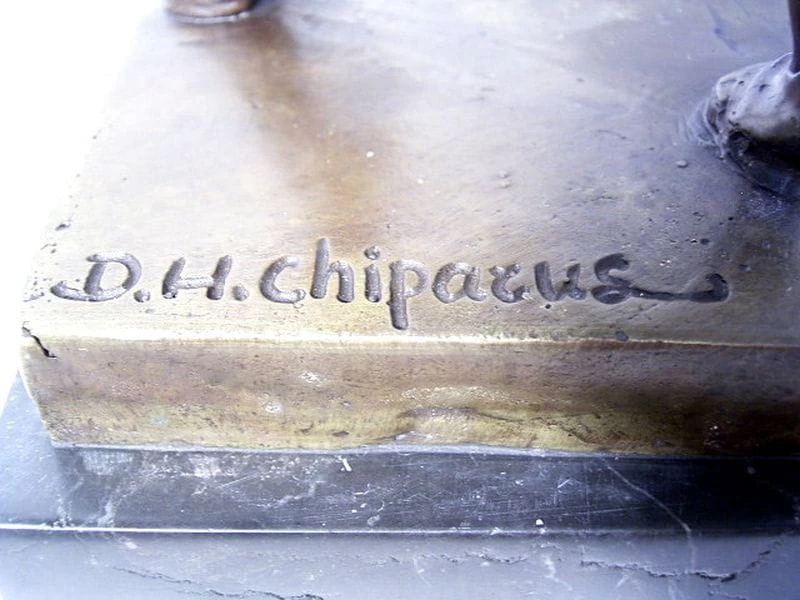 Art Deco Bronze Dancer Statue By Chiparus On Marble Base 4 Art Deco Bronze Dancer Statue By Chiparus On Marble Base - Image 4