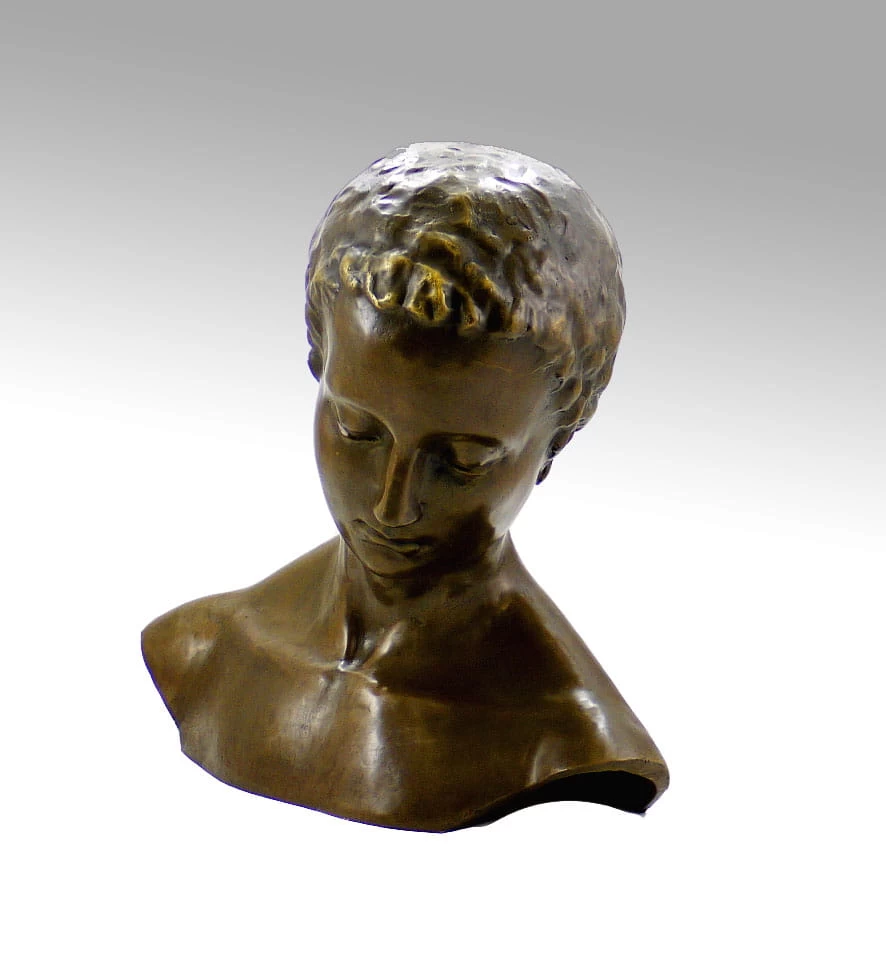 Modern Art - Inclined Head Of A Woman, Signed Wilhelm Lehmbruck 1 Modern Art - Inclined Head Of A Woman, Signed Wilhelm Lehmbruck