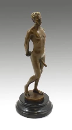 Erotic Bronze - Standing Man With Erected Phallus - By M. Nick