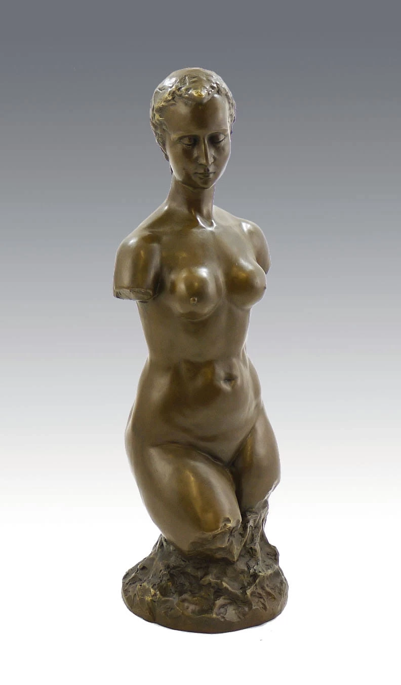 Bronze Statue - Small Female Torso (1910), Signed W. Lehmbruck 1 Bronze Statue - Small Female Torso (1910), Signed W. Lehmbruck