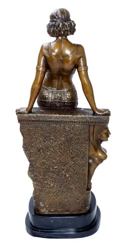 Art Deco Bronze Egyptian Girl On Marblebase Signed Milo -Salvador Dali Shop 39 359300a1ca385a