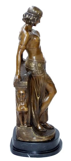 Art Deco Bronze Egyptian Girl On Marblebase Signed Milo -Salvador Dali Shop 39 559300a1cceaf3