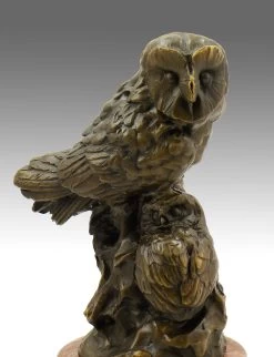Animal Bronze Sculpture - Two Owls - Signed By Milo