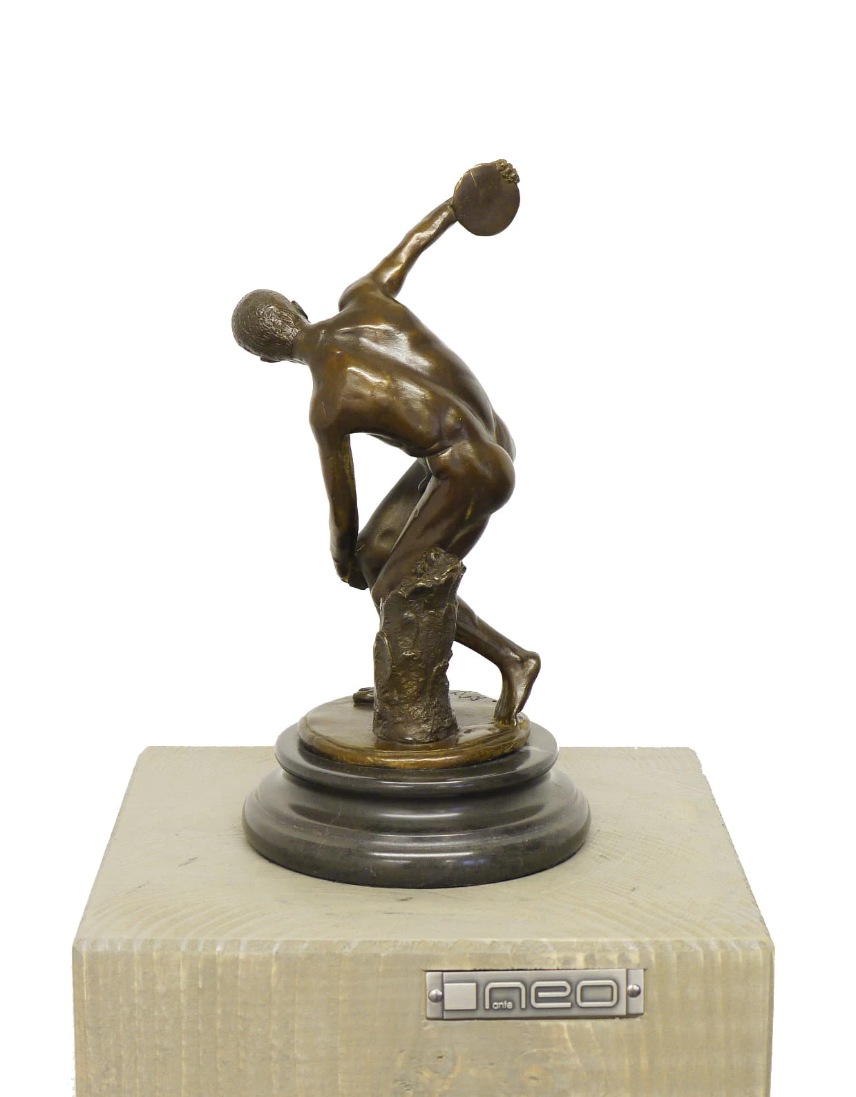 Mythology Bronze Discobolus, Signed Myron 2 Mythology Bronze Discobolus, Signed Myron - Image 2