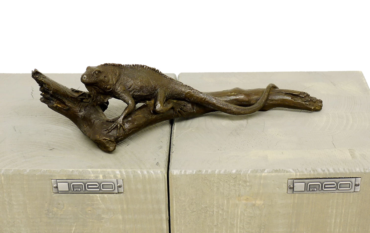 Iguana On A Branch - Modern Animal Sculpture - Signed Milo 1 Iguana On A Branch - Modern Animal Sculpture - Signed Milo