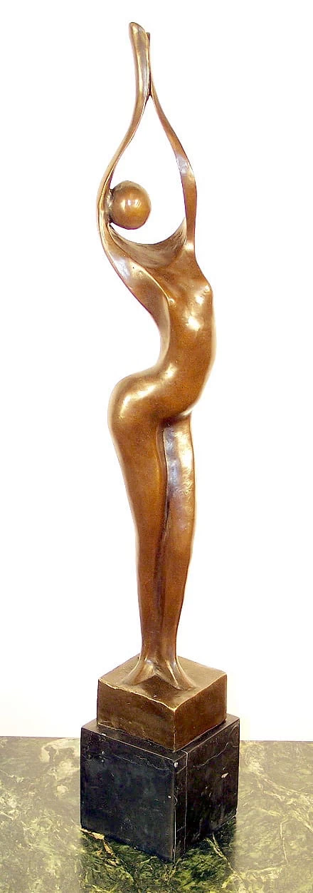 Modern Art Nude Bronze Signed Milo On Marblebase 1 Modern Art Nude Bronze Signed Milo On Marblebase
