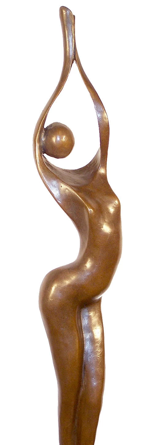 Modern Art Nude Bronze Signed Milo On Marblebase 2 Modern Art Nude Bronze Signed Milo On Marblebase - Image 2