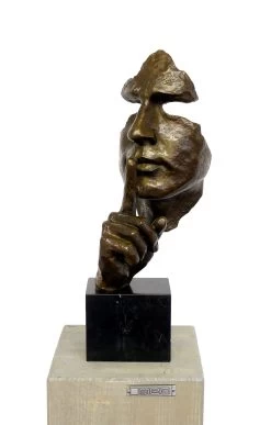 Salvador Dali Silence - Modern Bronze Sculpture - Homage To S. Dali, Signed