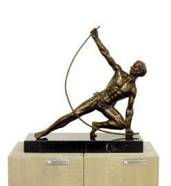 "The Bender" Art Deco Bronze Figure, Signed J. De Roncourt