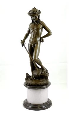 Mythology Bronze Statue - Donatello's David - Signed Donatello