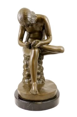 Art Nouveau Bronze Sculpture - Boy With Thorn - Signed Milo -Salvador Dali Shop 514 559300b3d0efac
