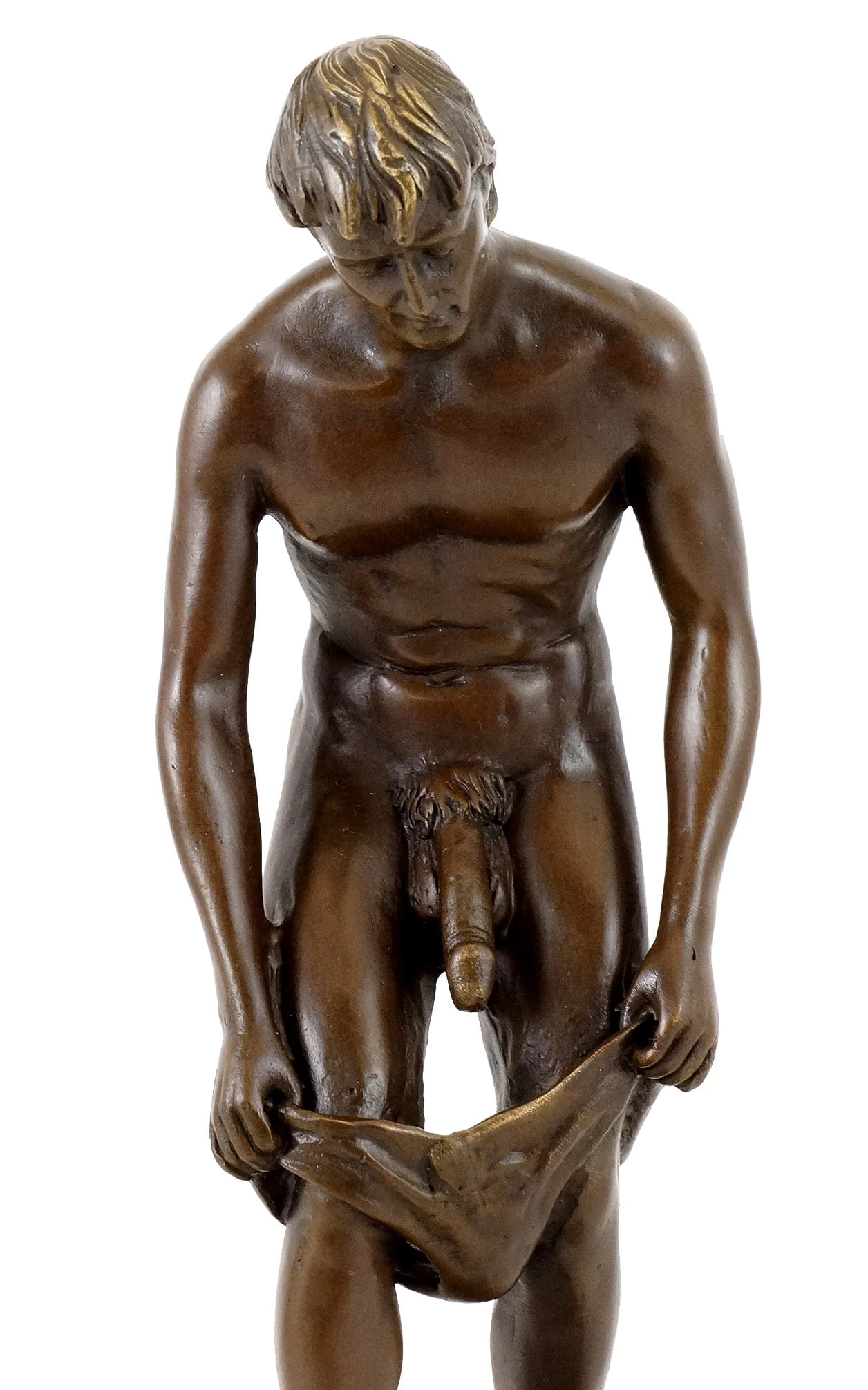 Erotic Bronze Figure - Nude Of A Lustful Young Man - Sign. 1 Erotic Bronze Figure - Nude Of A Lustful Young Man - Sign.