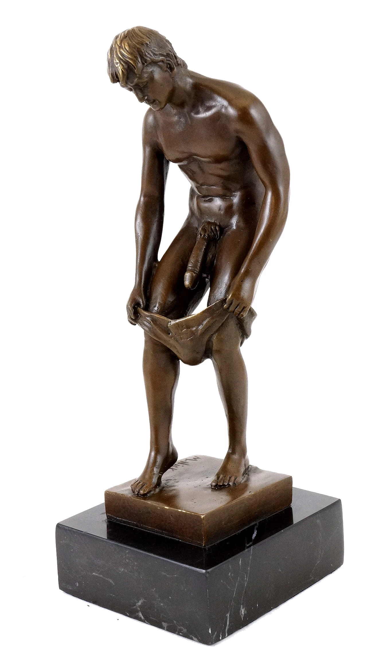 Erotic Bronze Figure - Nude Of A Lustful Young Man - Sign. 2 Erotic Bronze Figure - Nude Of A Lustful Young Man - Sign. - Image 2