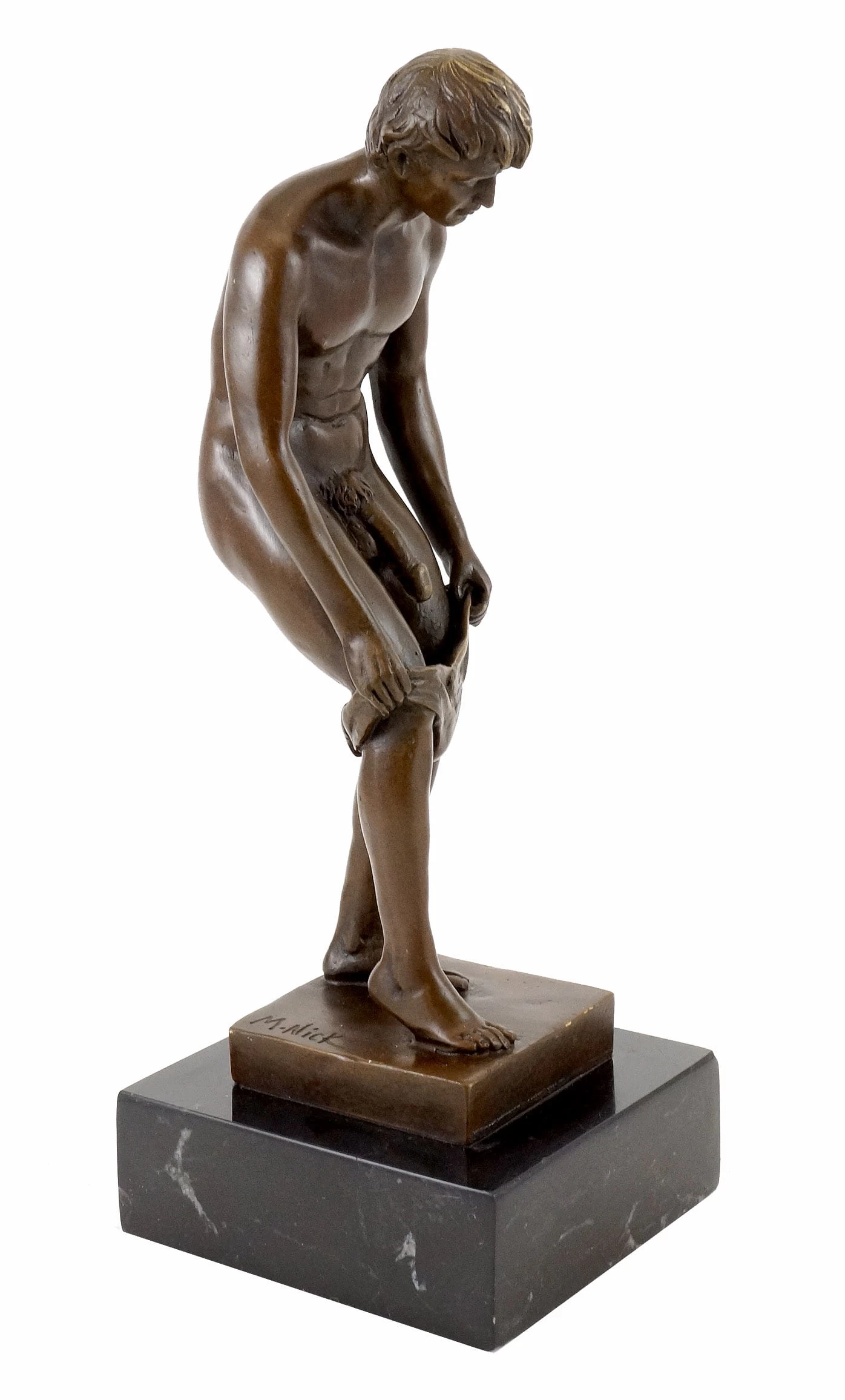 Erotic Bronze Figure - Nude Of A Lustful Young Man - Sign. 3 Erotic Bronze Figure - Nude Of A Lustful Young Man - Sign. - Image 3