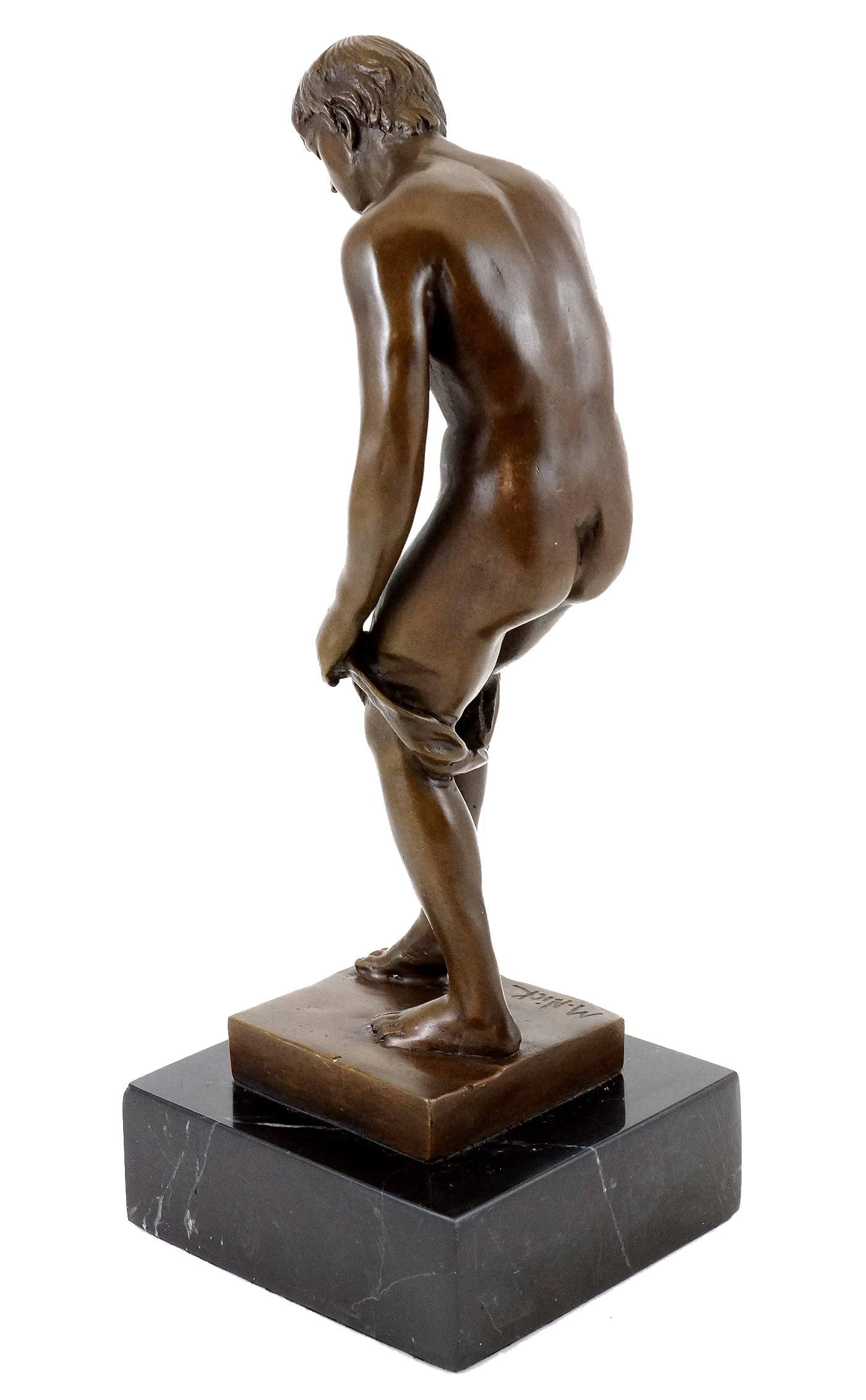Erotic Bronze Figure - Nude Of A Lustful Young Man - Sign. 5 Erotic Bronze Figure - Nude Of A Lustful Young Man - Sign. - Image 5
