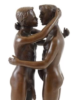 Gay Bronze - Homoerotic Play Between Two Men - Sign. M. Nick