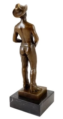 Nude Man Bronze - Cowboy With Erected Penis - Sign. M. Nick -Salvador Dali Shop 536 459300b47ac294