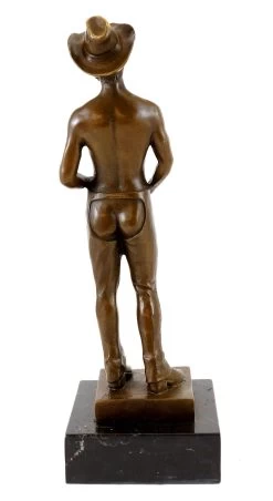 Nude Man Bronze - Cowboy With Erected Penis - Sign. M. Nick -Salvador Dali Shop 536 559300b47c79df
