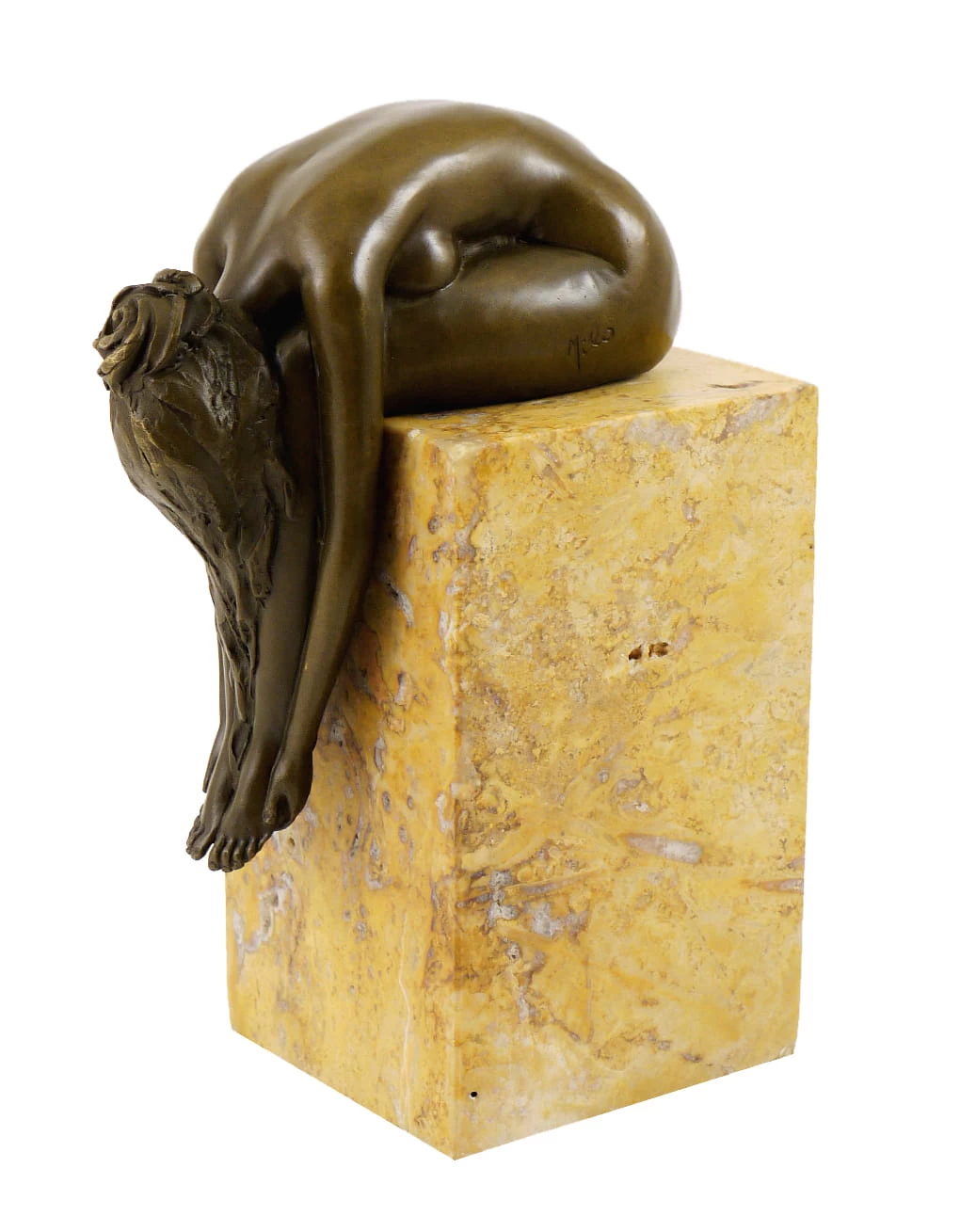 Bronze Statue - A Bent-over Woman On A Marble Base, Sign. Milo 3 Bronze Statue - A Bent-over Woman On A Marble Base, Sign. Milo - Image 3
