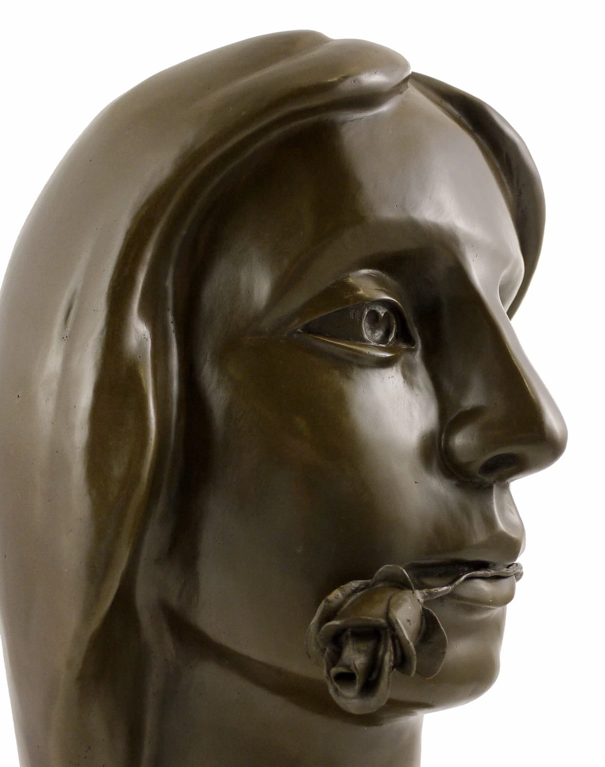 Bronze Head - Girl With Rose - Signed By Otto Gutfreund 6 Bronze Head - Girl With Rose - Signed By Otto Gutfreund - Image 6