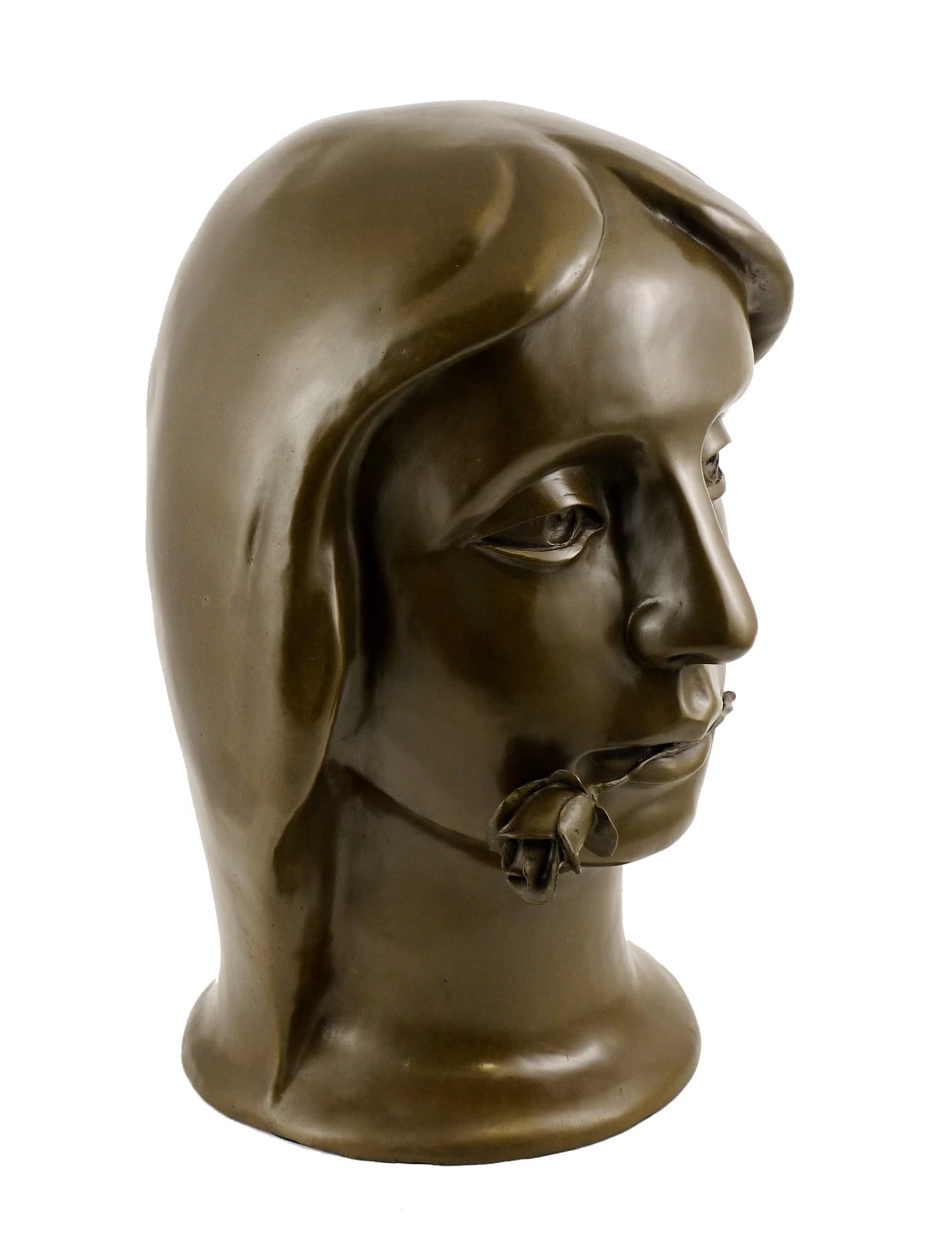 Bronze Head - Girl With Rose - Signed By Otto Gutfreund 7 Bronze Head - Girl With Rose - Signed By Otto Gutfreund - Image 7