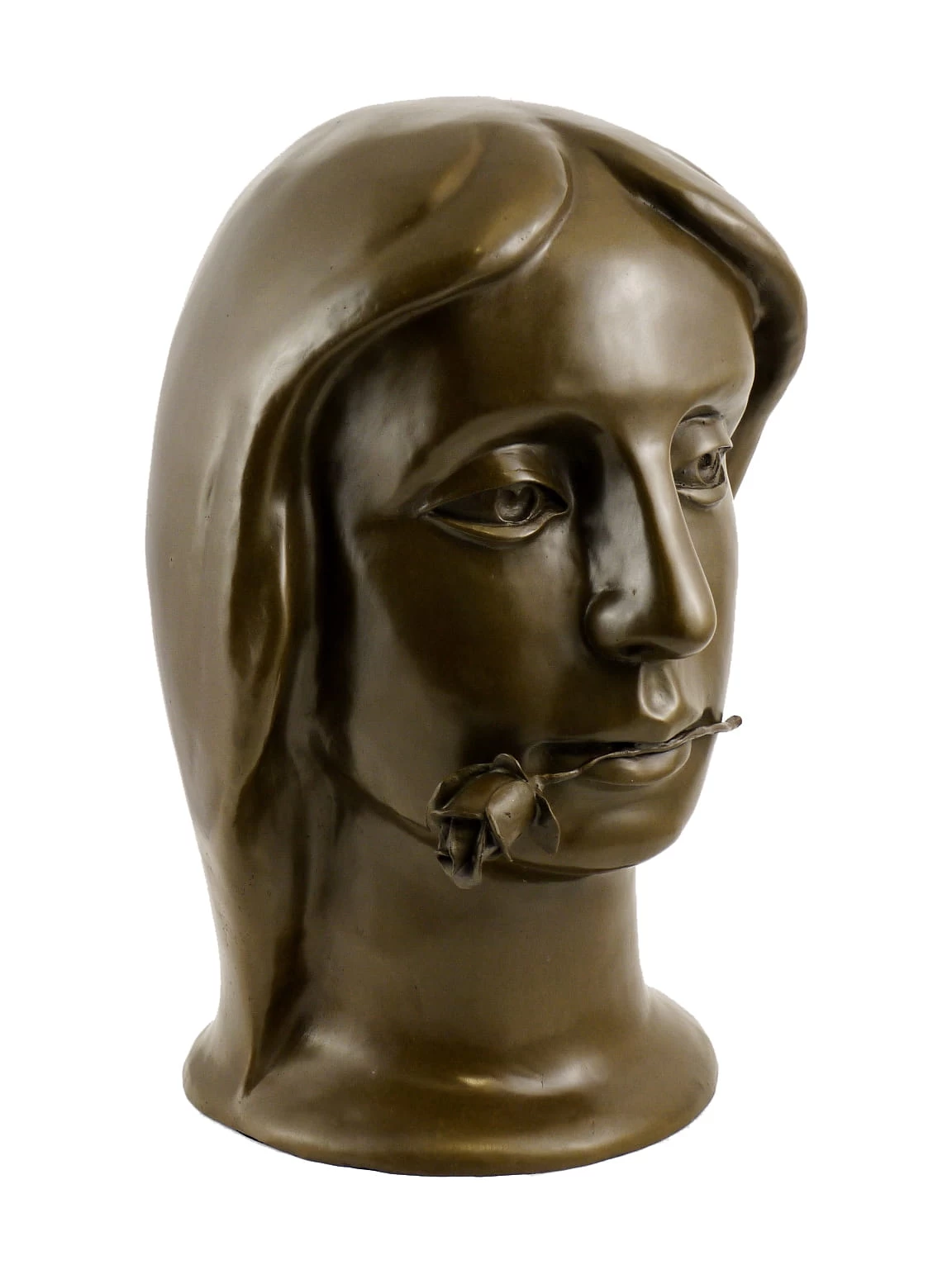 Bronze Head - Girl With Rose - Signed By Otto Gutfreund 8 Bronze Head - Girl With Rose - Signed By Otto Gutfreund - Image 8