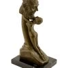 Two-piece Erotic Bronze - Phallus Worshipping Woman
