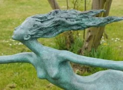 Salvador Dali Shop 21 Big Futuristic Bronze Sculpture - Walking Female Nude - Signed Milo