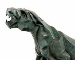 Cubistic Bronze Panther - Signed By Duvernet