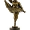 Bronze Figurine - Ballerina With Leg Up - Sign. Fernando Botero