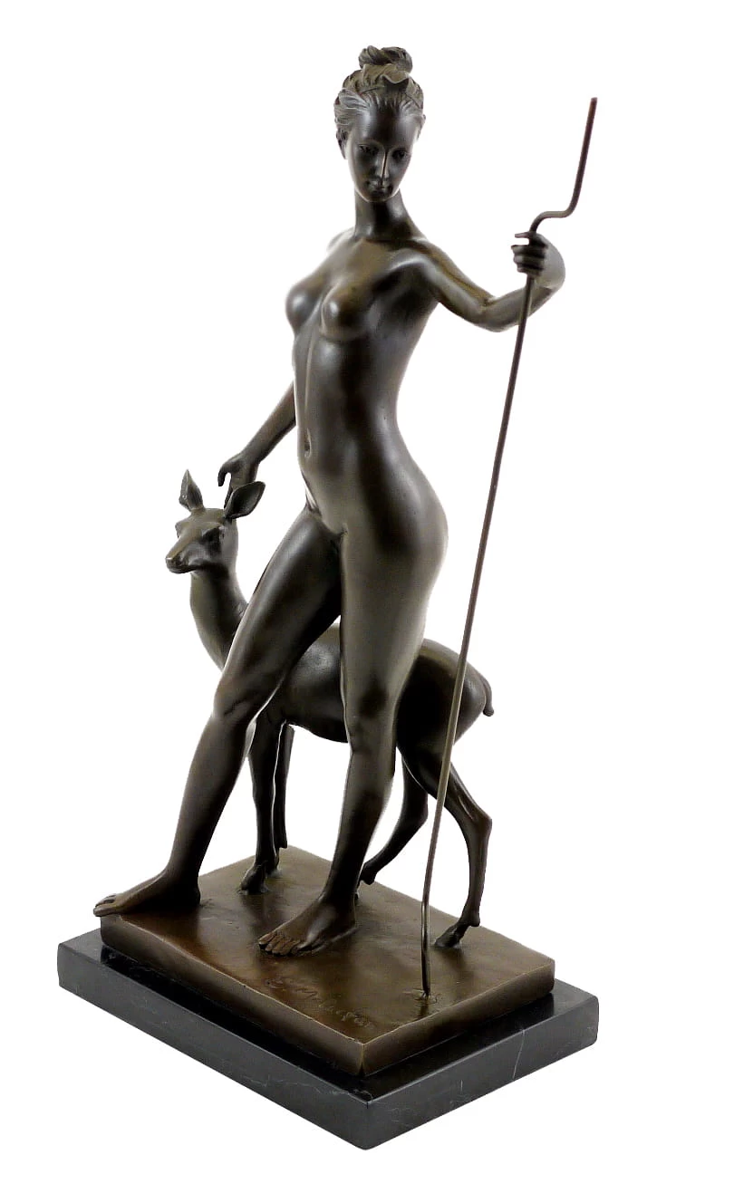 Bronze Sculpture By Edward McCartan - Diana And Doe - Signed 2 Bronze Sculpture By Edward McCartan - Diana And Doe - Signed - Image 2