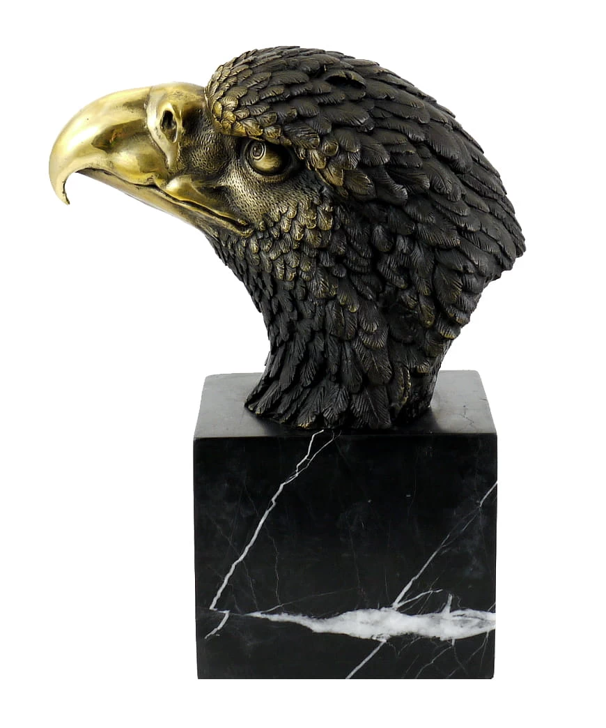 Animal Figure - Eagle On Marble - Signed By Milo - Real Bronze 1 Animal Figure - Eagle On Marble - Signed By Milo - Real Bronze