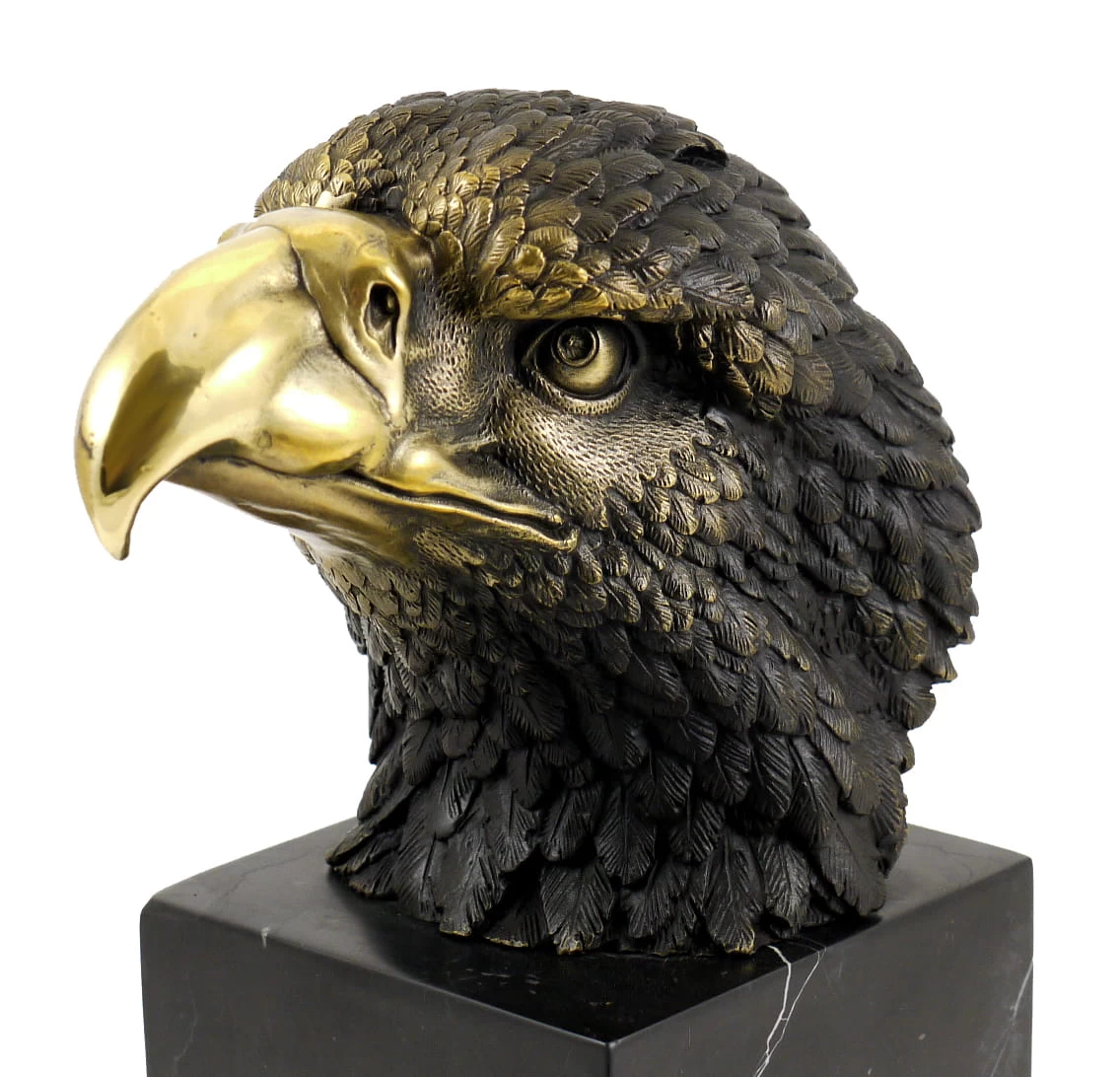 Animal Figure - Eagle On Marble - Signed By Milo - Real Bronze 2 Animal Figure - Eagle On Marble - Signed By Milo - Real Bronze - Image 2