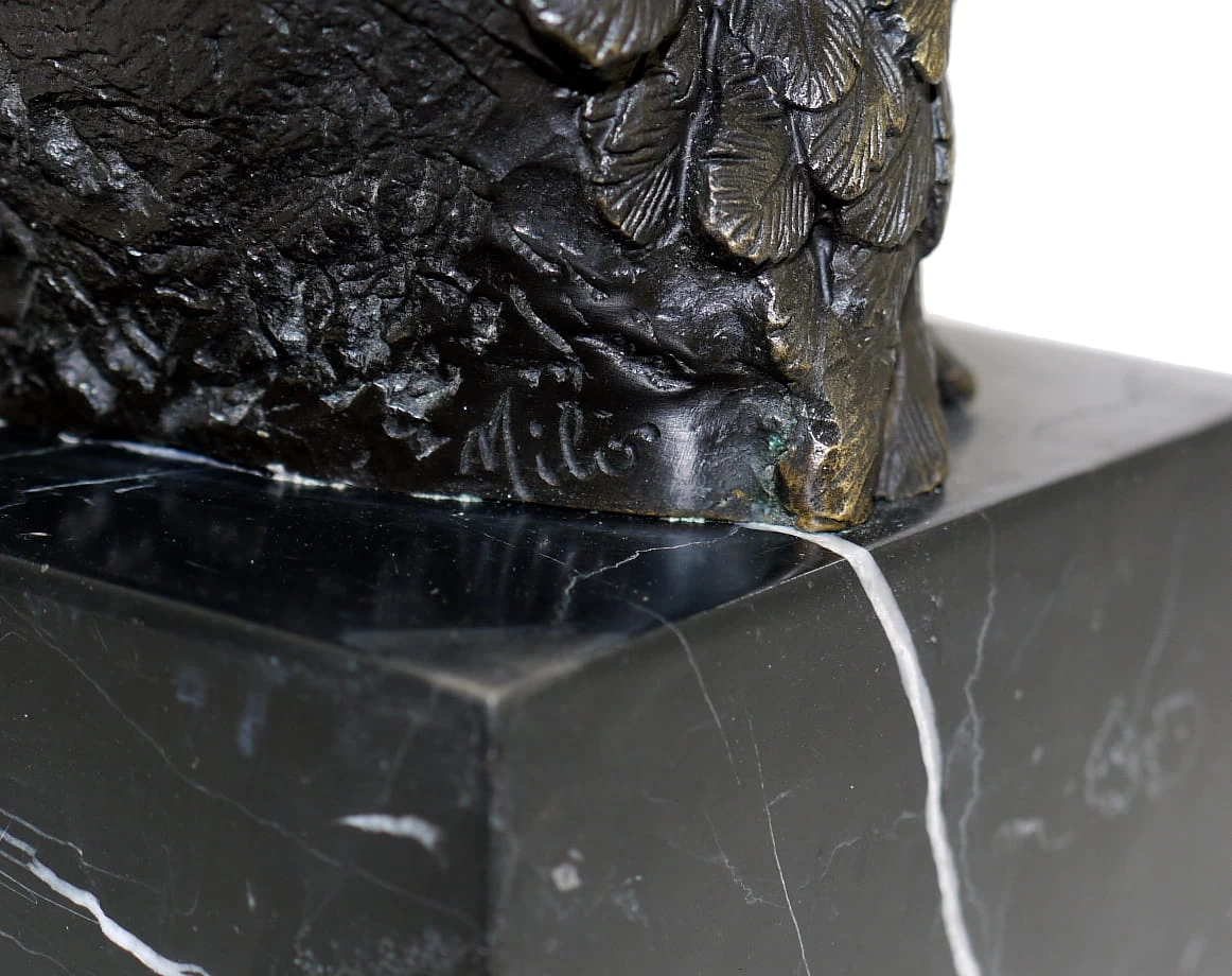 Animal Figure - Eagle On Marble - Signed By Milo - Real Bronze 7 Animal Figure - Eagle On Marble - Signed By Milo - Real Bronze - Image 7