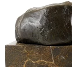 Animal Bronze Figure - Resting Rhino On Marble - Signed By Milo -Salvador Dali Shop 584 559300b7233e01