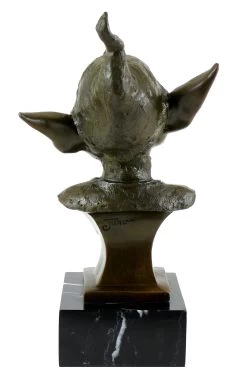 Bronze Head Of Garden Gnomes - Signed By Juno - Marble Base -Salvador Dali Shop 587 559300b7416a4d