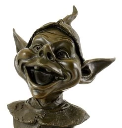 Bronze Head Of Garden Gnomes - Signed By Juno - Marble Base -Salvador Dali Shop 587 759300b744ccbb
