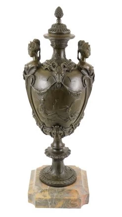 Vase On Marble Base - Real Bronze - Signed By Fammand