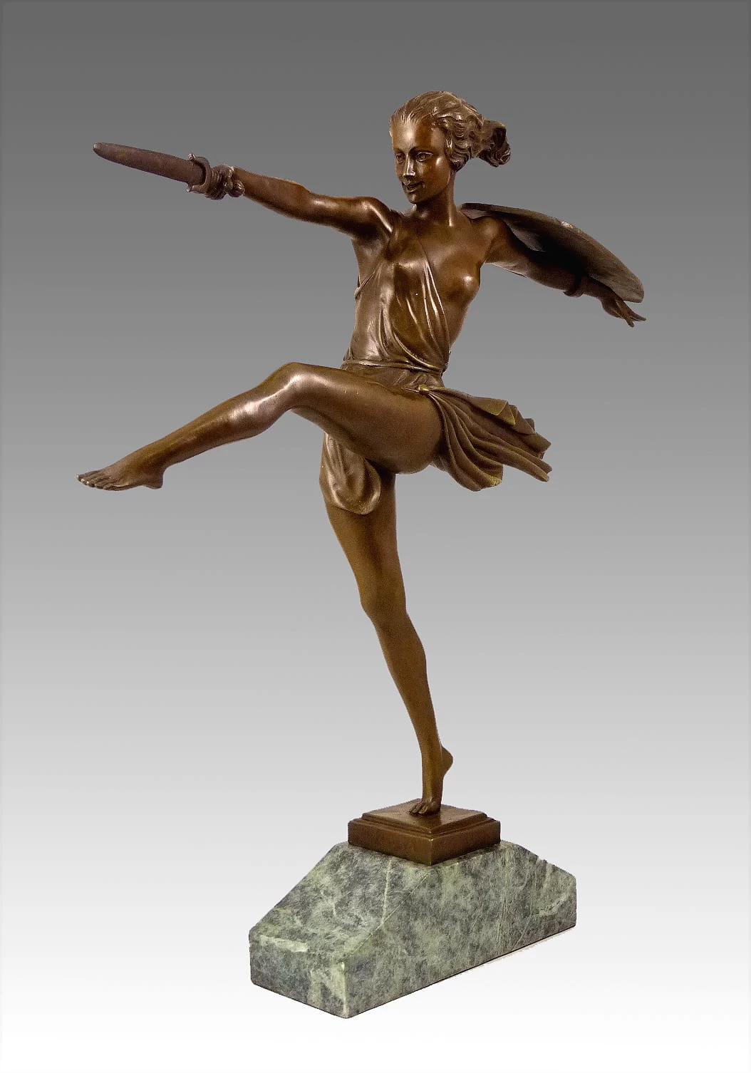 Art Deco Bronze "The Amazon" On Marble By Pierre Le Faguays 2 Art Deco Bronze "The Amazon" On Marble By Pierre Le Faguays - Image 2