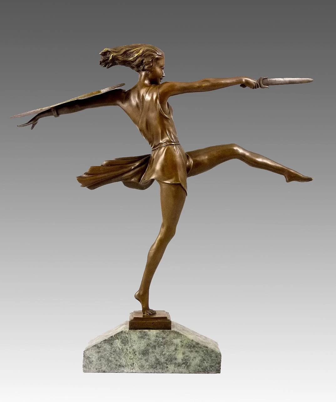 Art Deco Bronze "The Amazon" On Marble By Pierre Le Faguays 4 Art Deco Bronze "The Amazon" On Marble By Pierre Le Faguays - Image 4