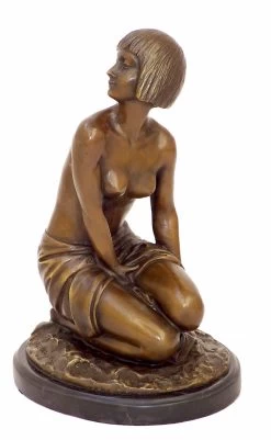 Art Deco Bronze Sculpture - Nude Aspasie Signed A.Gennarelli