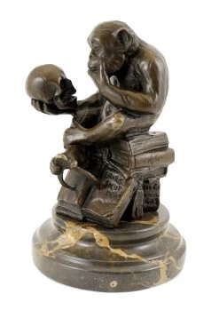 Bronze Statue - Ape With Skull - Wolfgang Hugo Rheinhold -Salvador Dali Shop 604 6