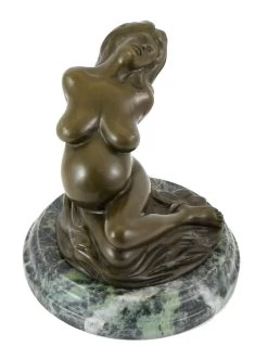 Modern Bronze Sculpture - Pregnant Woman - Sign. Milo