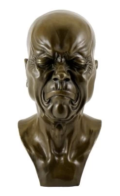 Bizarre Bronze Bust - Head With Narrowed Eyes - Messerschmidt